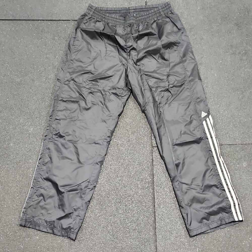 Adidas Black Mesh Pants with Gray Accents
